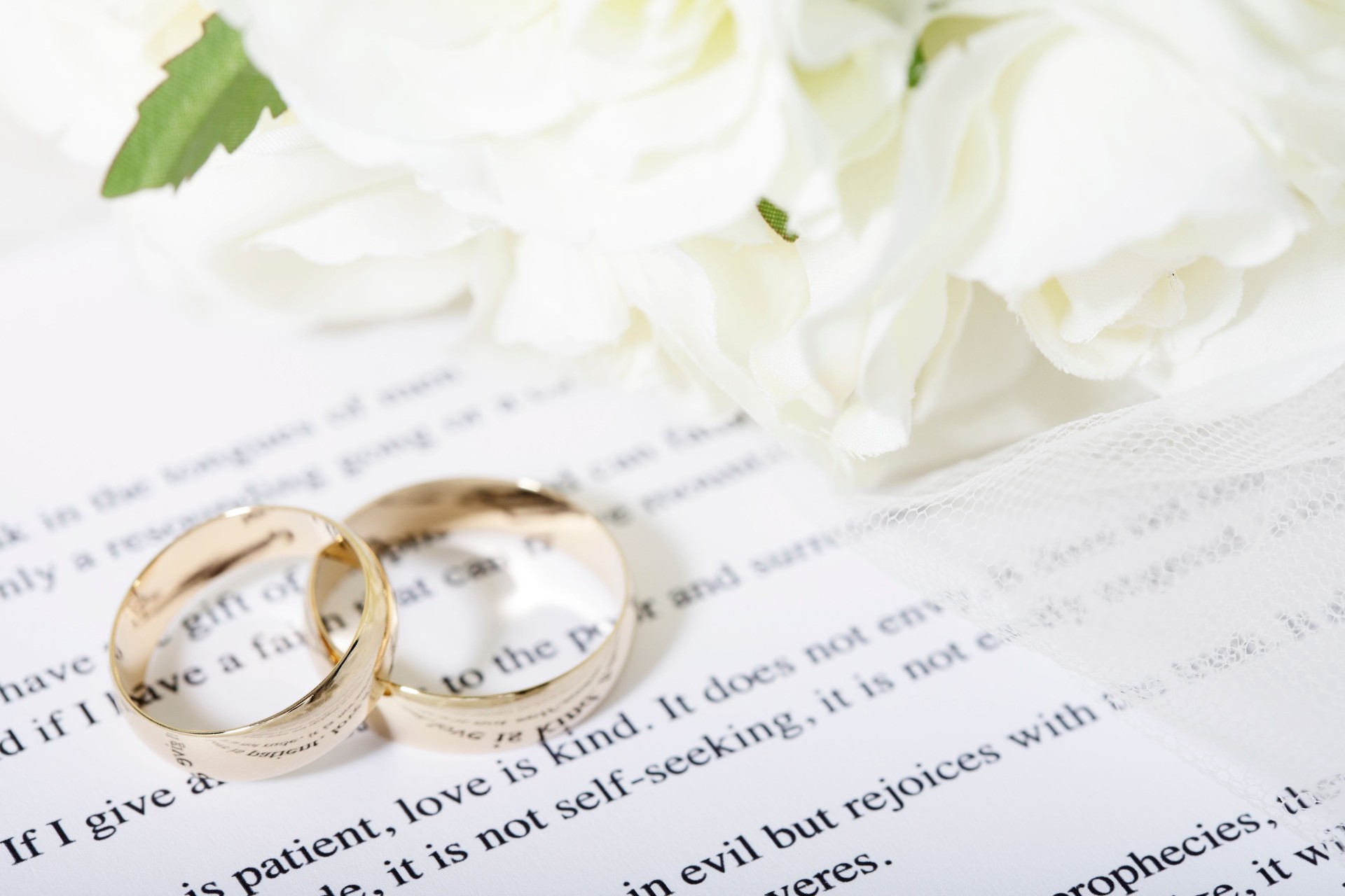 Wedding Rings and Bible