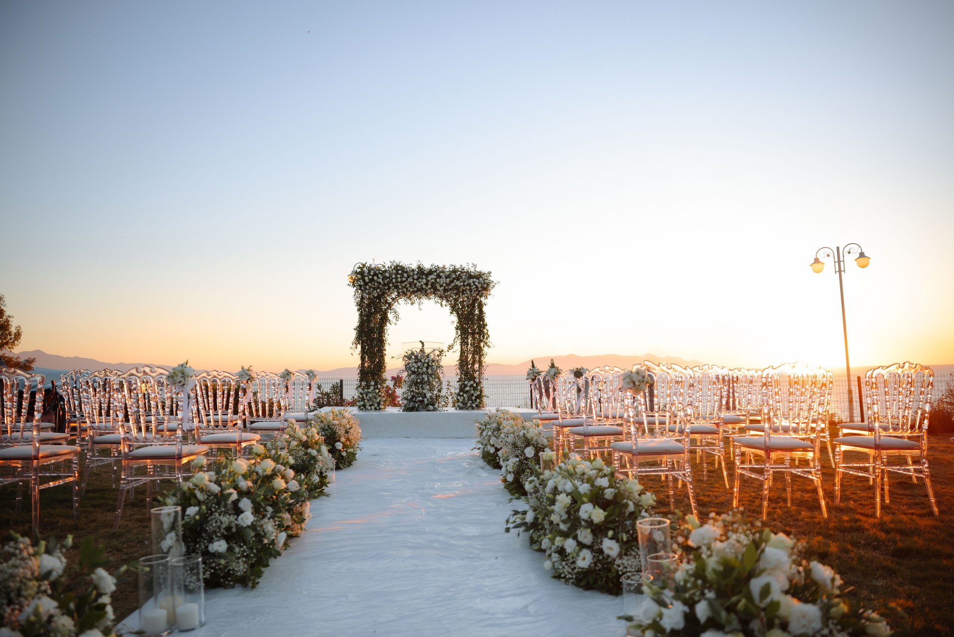 Beautiful wedding arch on the beach